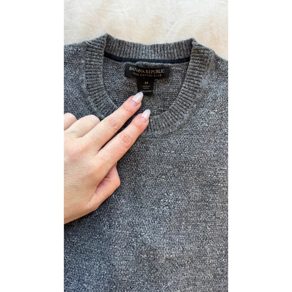 Banana Republic - Gray - 100% Cotton Slub Sweater - Men's M